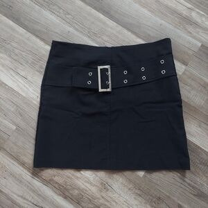 Y2K Vintage Black Belted Mini Skirt Small Medium